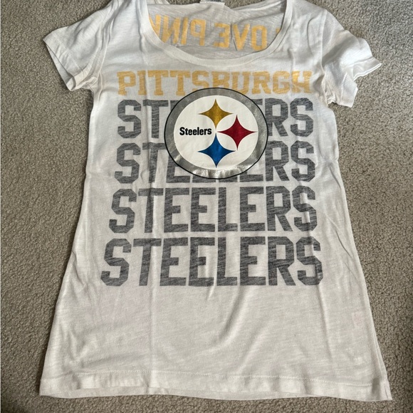 PINK Victoria's Secret White Pittsburgh Steelers Tee - Picture 1 of 3